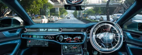 Autonomous vehicle self driving with graphical user interface