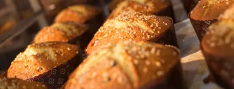 Pan horneándose en el horno.